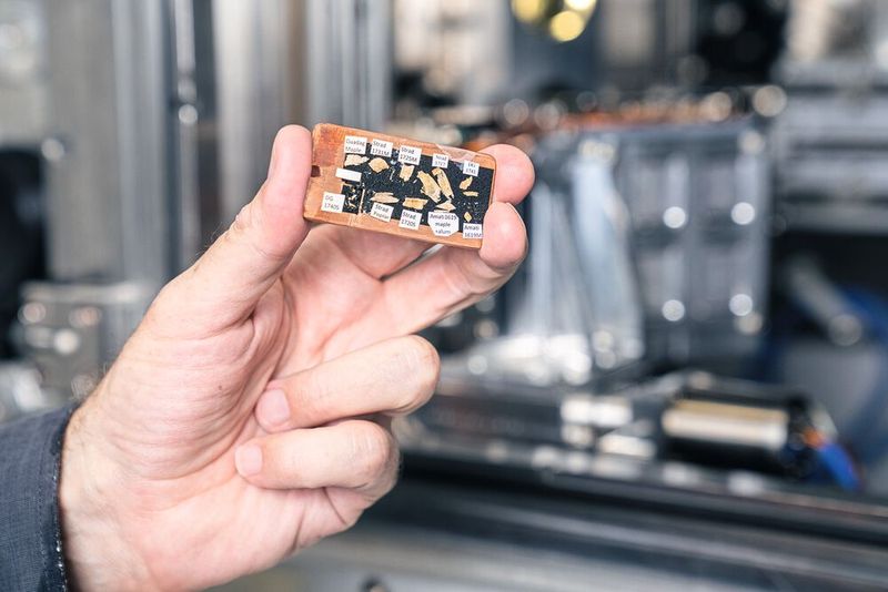 Holzproben von Stradivari-Geigen, die an der SLS gemessen wurden. (Bild: Paul Scherrer Institut/Mahir Dzambegovic)