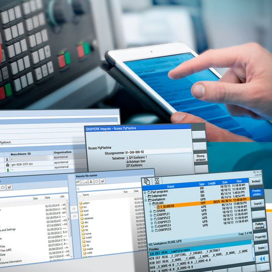 Mit der Software-Suite „Sinumerik Integrate for production“ steht Maschinenherstellern und Endkunden eine Plattform für die vertikale und  horizontale Vernetzung und IT-Anbindung von Werkzeugmaschinen in der  Fertigung zur Verfügung.(Bild:  Siemens)