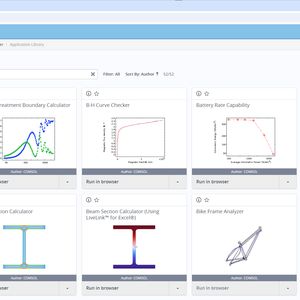 COMSOL Server™ Umgebung mit mehreren Apps, die über beliebige Webbrowser weltweit gestartet und eingesetzt werden können.(Bild:  COMSOL Multiphysics GmbH)