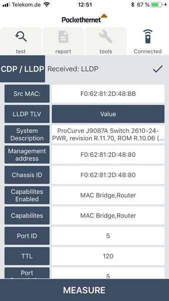 Detaillierte Informationen zu einem verbundenen Switch ermittelt Pockethernet ebenfalls… (VIT)