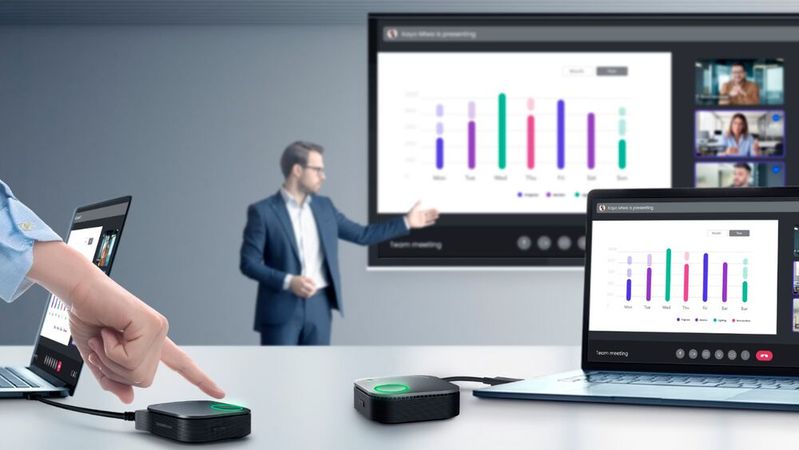 Das vollständig hardwarebasierte Instashow-VS25-System von Benq ist für hybride Meetings in mittleren bis großen Konferenzräumen ausgelegt.(Bild:  Benq)