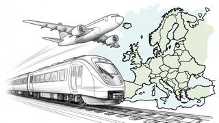 Zug oder Flugzeug? Forscher aus Österreich haben den CO2-Abdruck von Konferenzreisen verglichen (Symbolbild). (Bild: ideogram.ai / KI-generiert)