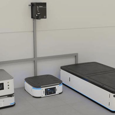 Das neue Multi-Port Charging System der MOOVbase Serie von Delta Electronics ermöglicht das gleichzeitige Laden von bis zu drei AGVs mit nur einem Gerät. (Bild: Delta Electronics)