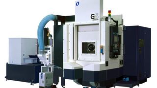 Die G5 ist ein fünfachsiges Bearbeitungszentrum, das geometrisch komplexe Teile einbaufertig schleift, fräst, bohrt und abschließend vermisst. Bild: Makino (Archiv: Vogel Business Media)