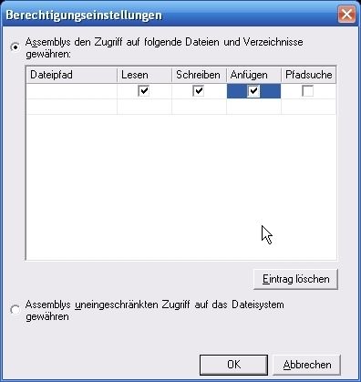 Der Dialog zur Zuweisung von Berechtigungseinstellungen variiert je nach gewählter Berechtigung. (Archiv: Vogel Business Media)