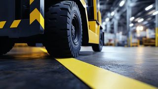 Die Basis der besonders langlebigen Bodenmarkierung Vector ist ein technischer Kunststoff mit hoher Elastizitätsgrenze. (Bild: Orgatex)