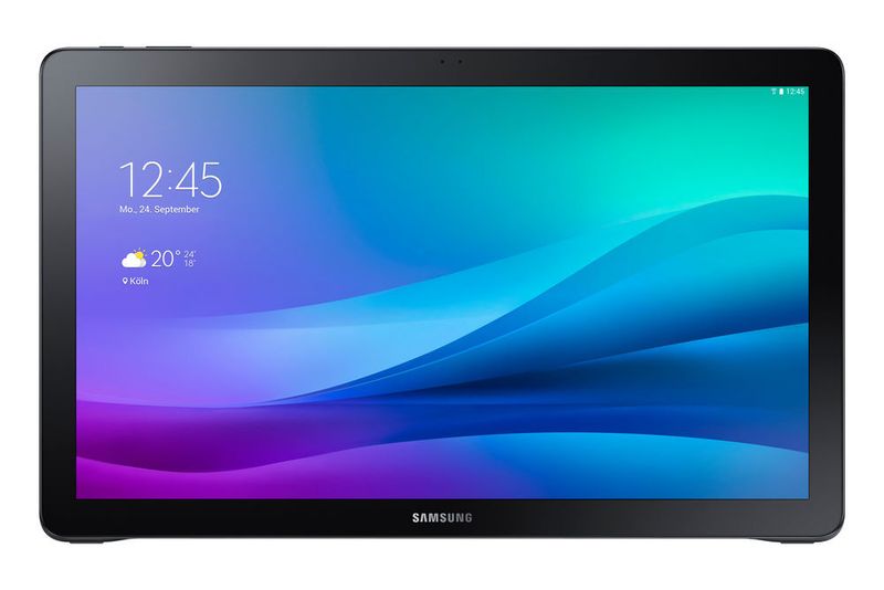 Das Samsung Galaxy View sieht auf dem Foto aus wie andere Galaxy-Tablets. Es ist mit 18,4 Zoll Bilddiagonale aber ein ganzes Stück größer. (Bild: Samsung)