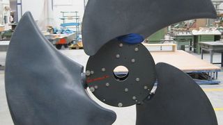 Mit BBG-Werkzeugen gefertigter Industrie-Ventilator bestehend aus einem Polyurethan- Hartschaumkern ummantelt mit Vinylesterharz (VE) und verstärkt mit Glasfasermatten. (Bild: Airex)