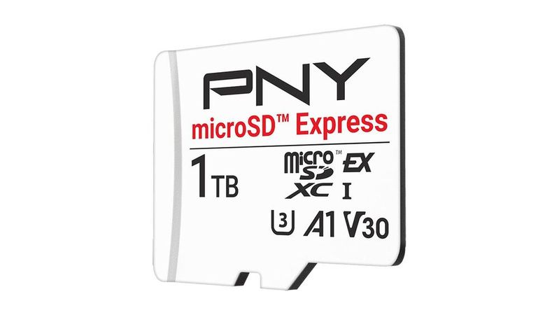 Die microSD Express mit 1 TB erreicht PNY zufolge bis zu 890 MB/s beim Lesen und bis zu 850 MB/s beim Schreiben.(Bild:  PNY)