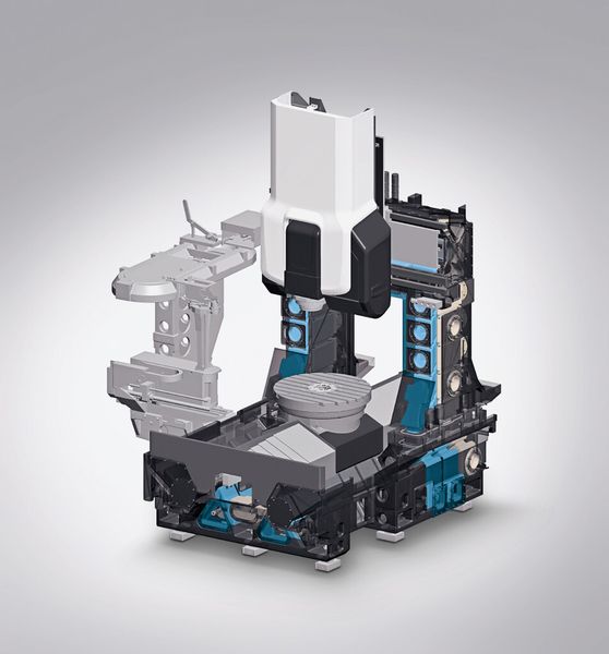 Innovatives Kühlkonzept für höchste Langzeitgenauigkeit unter 5 µm und Oberflächengüten kleiner Ra 0,15 µm. (Bild: DMG Mori)