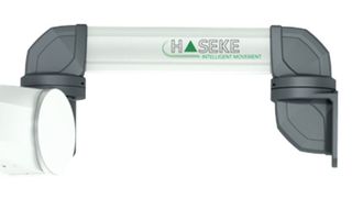 Mit einem vertikalen Schwenkwinkel von +/- 40° und stufenlos einstellbarer Hubbegrenzung bis +/- 0°, die auf Knopfdruck arretiert werden kann, bieten die Tragarme von Haseke optimale Freiheit hinsichtlich der Vertikalbewegung. (Haseke)