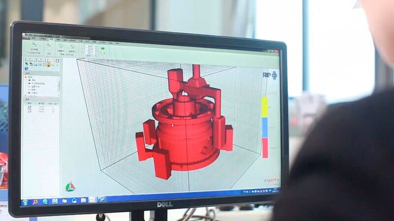 Die Aufbereitung der CAD-Daten für die Erstellung der Sandformen mit dem 3D-Drucksystem von Voxeljet. (Voxeljet)