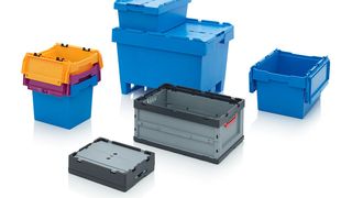 Lagerflächen bedeuten auch Kosten, wie der Praktiker weiß. Wer seinen Platz so effizient wie möglich nutzt, spart also. Und dabei helfen die als vielseitig beschriebenen Raumsparbehälter von Auer Packaging. (Auer Packaging)