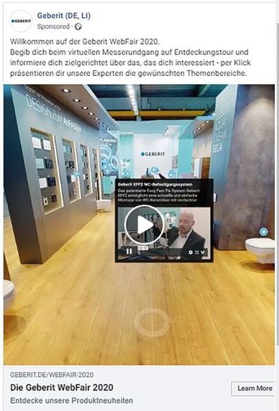 Bestandteil der intensiven Bewerbung sind auch Social Media Kampagnen. (Geberit)