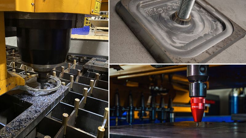 Die Microstep-Spezialanlage DRM Max kann auf der Euroblech ebenfalls erlebt werden. Diese Portalanlage ist laut Herstelleraussage eine Schneidanlage, ein Bohrsystem und eine Fräse in einem System. Eine, wie es heißt, preiswerte Markieroption ist nun erstmals auch integriert. (Bild: Microstep Europa)