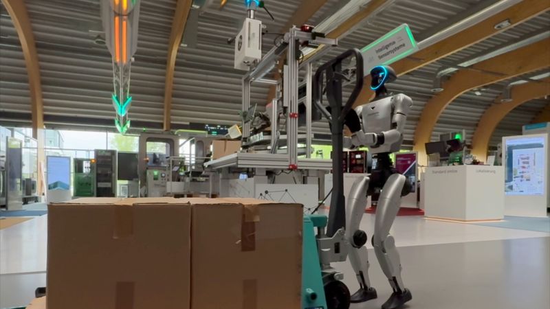 Das Humanoid Robots Experience Lab des Fraunhofer IOSB ermöglicht Unternehmen und Organisationen die praxisnahe Erprobung humanoider Robotik.(Bild:  Fraunhofer IOSB)