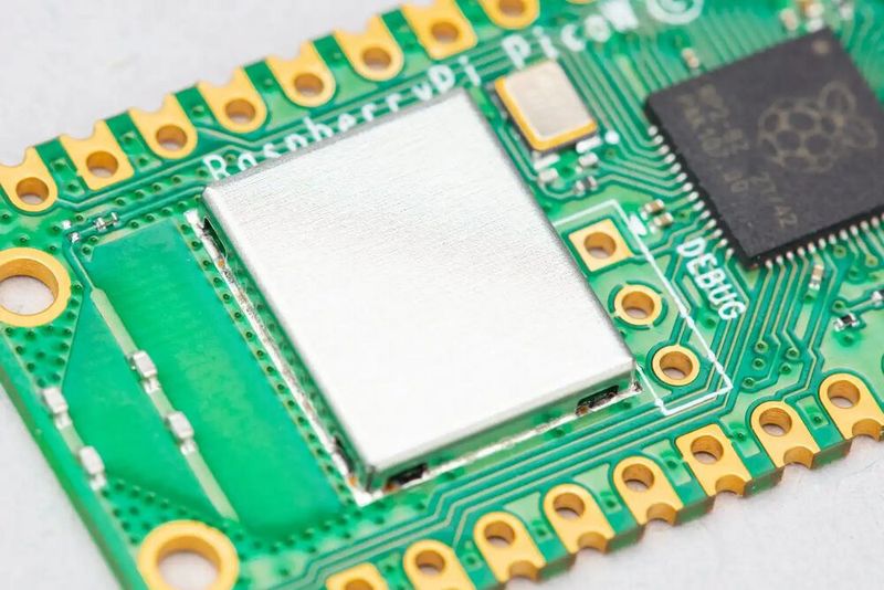 Raspberry Pi Pico W: Blick auf das gekapselte Wirelessmodul mit Infineons Chip CYW43439. (Bild: RaspberryPi.org)