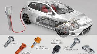 Das sind die Verbindungsmöglichkeiten von Ejot, die bei der Revolution im Mobilitätssektor eine buchstäblich tragende Rolle übernehmen können. Ejot hat außerdem vor Kurzem eine, wie es heißt, weltweit einzigartige Beschichtungsanlage für kleine Schrauben et cetera eingeweiht. (Bild: Ejot)