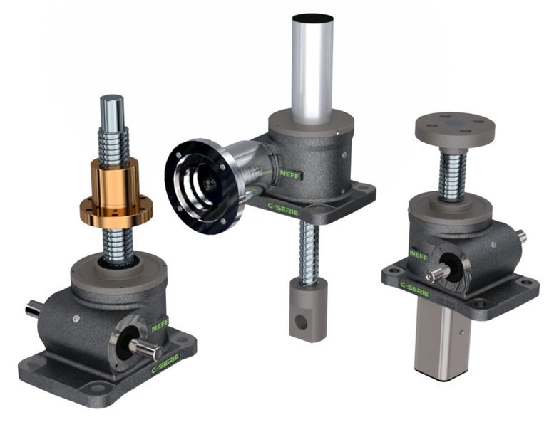 Die Neff Gewindetriebe GmbH zeigt auf der Motek die Entwicklung der neuen klassischen Baureihe von Spindelhubgetrieben der C-Serie. Die Baureihe ergänzt das bestehende Produktportfolio mit den kubischen Hubgetrieben der M- und J-Serie. Die Hubgetriebevariante der C-Serie besteht aus einem speziellen Sphärenguss, der über eine hohe Bruchdehnung verfügt. Dadurch können diese Spindelhubgetriebe auch in rauer Umgebung unter Schwingungen zum Einsatz kommen. Zu finden auf der Motek in Halle 4 an Stand 4105. 
 (Neff Gewindetriebe GmbH)