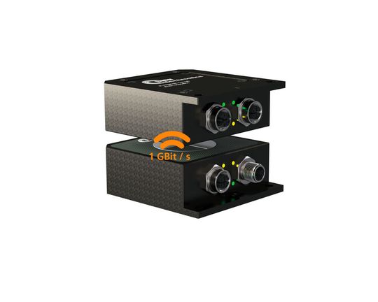 Das induktive Koppelsystem C80 Giga von SMW überträgt Energie bis 75 W – und Signale in Echtzeit mit bis 1 GBit/s.(Bild:  SMW-Autoblok / SMW-electronics)