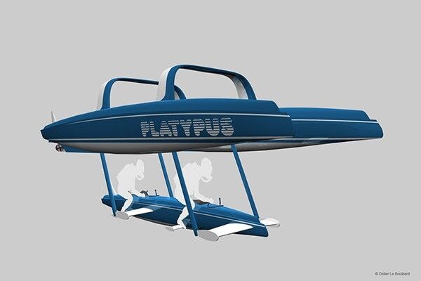 Das elektrisch betriebene Freizeit-Boot Platypus: Es verbindet die zwei Wassersportarten Bootfahren und Tauchen. (Platypus)
