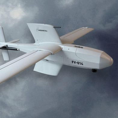 The FV-014 loitering munition drone combines reconnaissance and strike capabilities for rapid and precise target engagement. (Source: Rheinmetall AG)