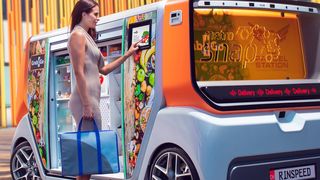 Das Konzept Metrosnap soll vielfältig einsetzbar sein: Hier bei der Lebensmittellieferung. (Rinspeed)