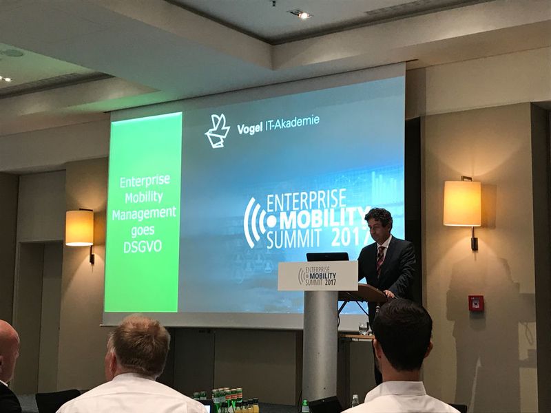 Wilfried Reiners skizziert die Aspekte der DSGVO im Spannungsfeld der Mobility. (Donner / VIT)