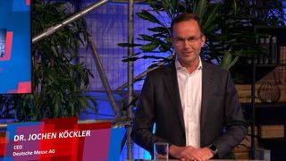 Vom 25. bis zum 29. April 2022 sollen sich die Tore der Hannover Messe auch wieder physisch öffnen – ein paar Informationen zu den Themenschwerpunkten gab es in der heutigen Pressekonferenz. (Screenshot Vogel Communications Group)