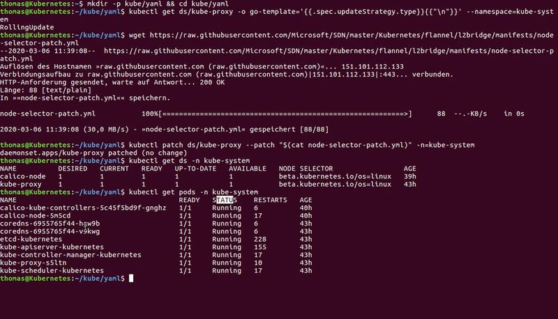 Abbildung 3: Vorbereiten eines Kubernetes-Cluster für „Windows Server 2019“ (Bild: Thomas Joos)