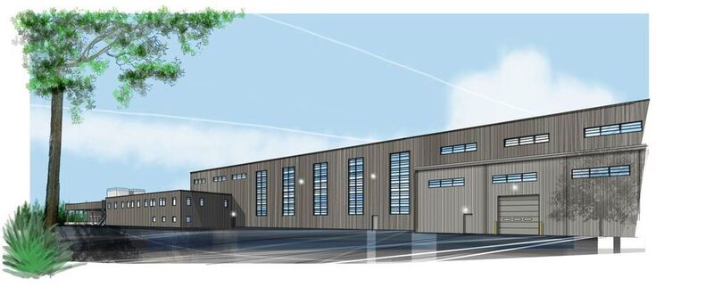 So soll die neue Produktionshalle mit Büros am Schaeffler-Standort in Wooster im US-Bundesstaat Ohio aussehen. (Bild: Schaeffler)