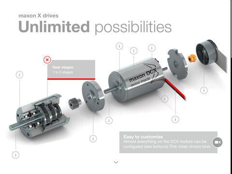 Maxon Motor berichtet in der App Maxon Magazine - driven über Entwicklungen des Schweizer Unternehmens. (Maxon Motor)