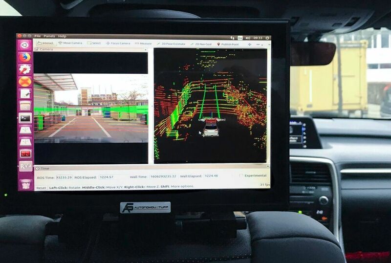 Das Umfeld rund um das Auto wird mithilfe eines Laserscans erfasst. (Empa)