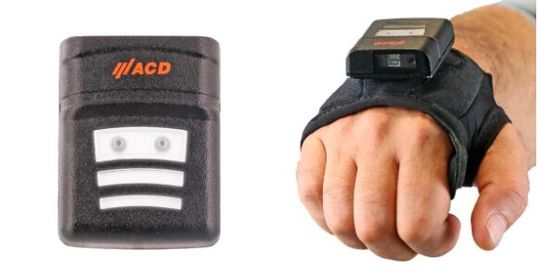 Der neue Handrückenscanner Hascise AR von ACD wiegt lediglich 49 Gramm, betont der Hersteller. Hinzu kommen diverse Tragemöglichkeiten für Links- und Rechtshänder.(Bild:  ACD Elektronik)