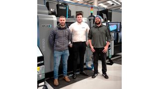 North Axis directors Andy Battensby (left) and Dale Robson (right) with Jack Brown (centre), Hurco Europe’s Sales Engineer for the North East of England. They are pictured at Hurco’s open house last December with the 5-axis VM10Ui machining centre the subcontractor has purchased. (Source: Hurco)