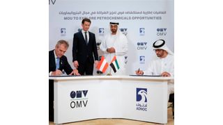 Die Absichtserklärung zwischen OMV und Adnoc wurde im Beisein von Kanzler Sebastian Kurz und Kronprinz Scheich Mohammed bin Zayed Al Nahyan unterzeichnet. (Adnoc)