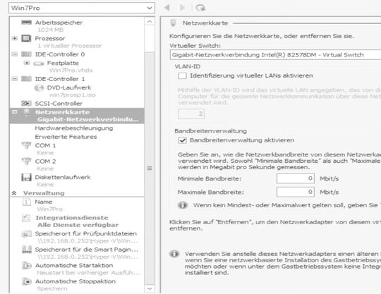 Die VM-Einstellungen sollten zum Schluss überprüft und angepasst werden. (Bild:  Thomas Drilling)
