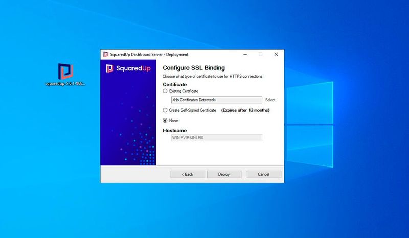 Auswählen des Zertifikats für den Zugriff auf die Webseite des Dashboard-Servers. (Bild: Joos / SquaredUp)