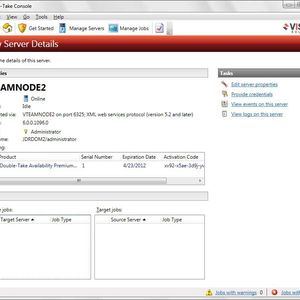 Die Server-Detailansicht unter Double-Take Avalability 6.0