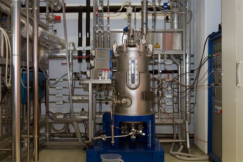 The CBT-ol was manufactured in this bioreactor at the TUM Research Center for Industrial Biotechnology. (A. Battenberg / TUM)