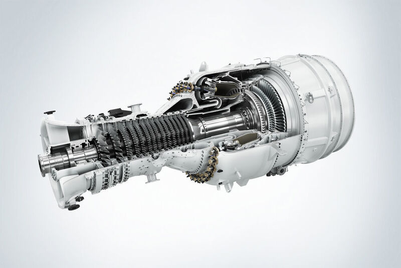 Eine SGT-800-Industriegasturbine von Siemens mit einer Leistung von 57 Megawatt soll mit ihrer hohen Effizienz im BASF-Kraftwerk Schwarzheide für niedrigere Brennstoffkosten und CO2-Emissionen sorgen. (Siemens)