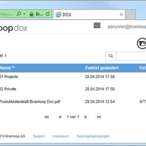 Secure Enterprise Filesharing: Das Web-Interface von Brainloop Dox.