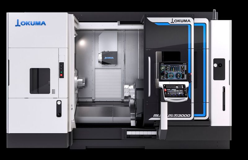 Mit der Multus U3000 sind Simultan- und Synchronbearbeitung dank der Gegenspindel und dem unteren Werkzeugrevolver kein Problem. (Bild: Okuma)