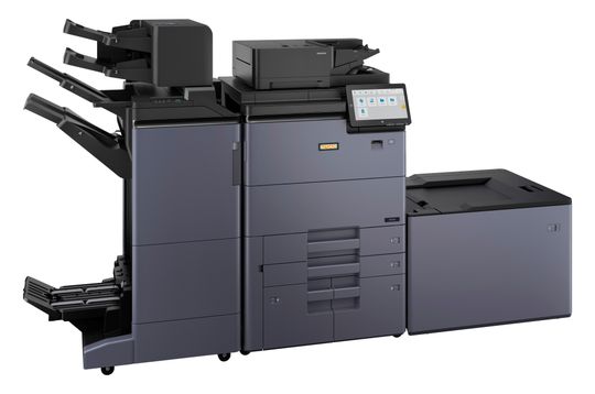 Das MFD-Modell 10565i druckt  mit einer Geschwindigkeit von 105 DIN-A4-Seiten/Min. in s/w.(Bild:  Utax)