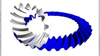 Dünnwandmodell zur Prüfung des Kontaktes an einem Kegelrad. (Bild: Kisssoft)