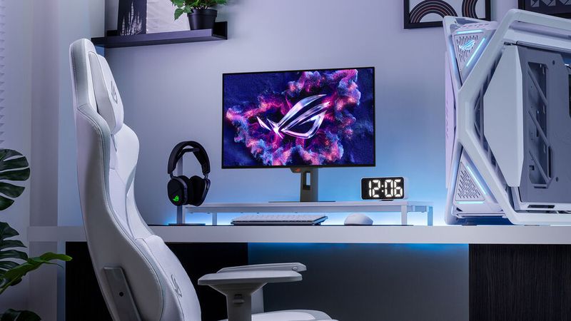 Das nicht entspiegelte TrueBlack-Glossy-WOLED-Panel sorgt beim Asus ROG Strix OLED XG27AQDMG Gen2 für intensive Farben.(Bild:  Corax Yang；coraxyang@gmail.com)