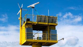 ICBM Messpfahl: Sensoren erfassen Messwerte in der Nordsee und ein neuer KI-Algorithmus soll so frühzeitig Gefahren erkennen. (Thomas Badewien, Universität Oldenburg)