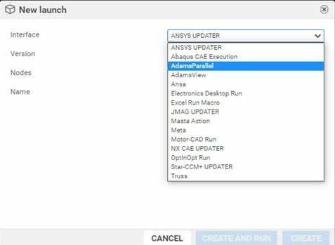 (Start einer neuen Simulation über den Assistenten. Bildquelle: Noesis Solutions)