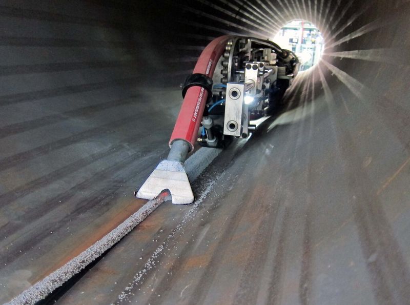 ID-Schweißen einer Längsrohrnaht mit Meta-Lasersensor. (Bild: Meta)