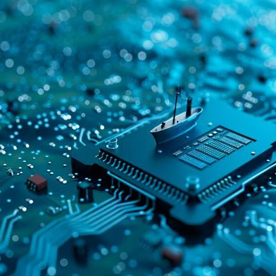 Bei der direkten Chipkühlung wird Kühlflüssigkeit, zumeist ein Wassergemisch, rund um sowie über die Chips geleitet. Notwenig ist dabei eine Kühlplatte mit hauchdünnen Kanälen.  (Bild: © Lila Patel - stock.adobe.com / KI-generiert)